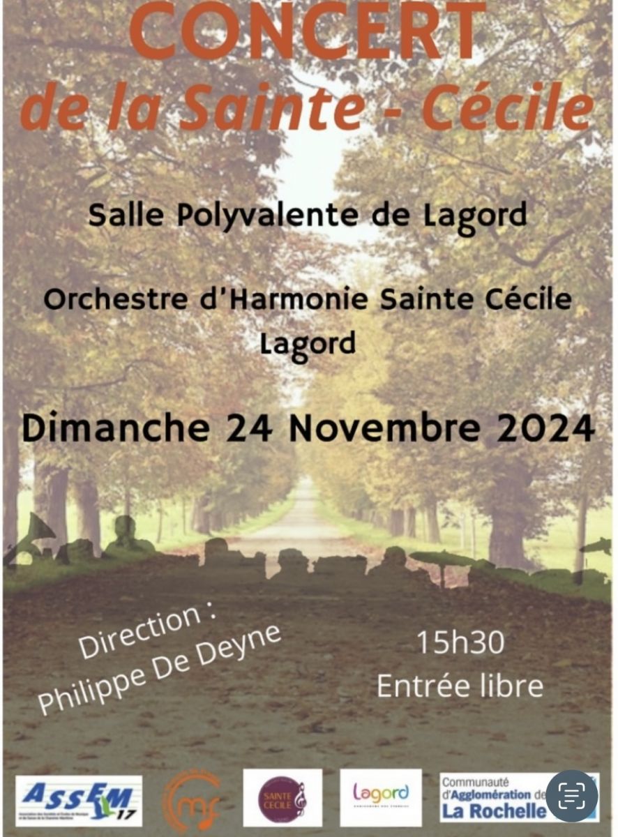 Concert de L’Harmonie de Lagord dim 24 nov